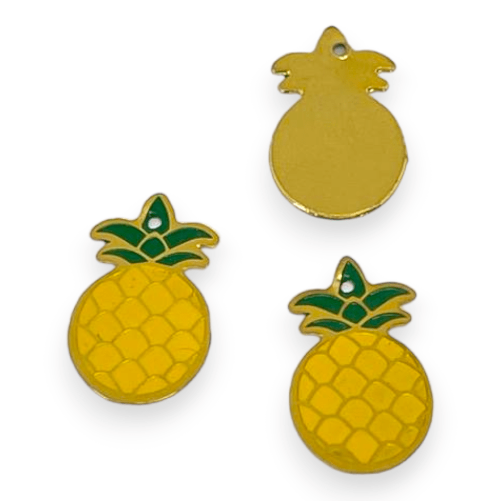 Dije corazón cruz beso piña esmaltado Gold-filled / unidad3