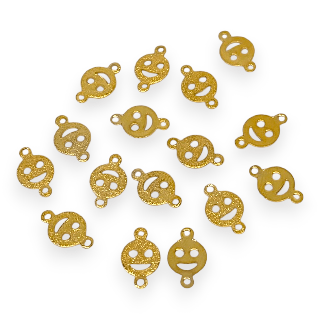 Dije conector mini Smiley sonrisa Gold-filled / unidad2