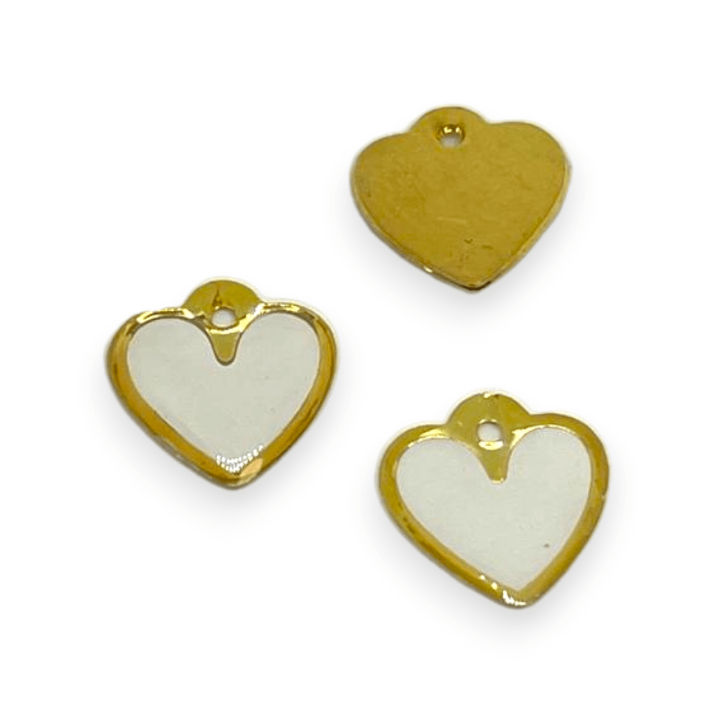 Dije corazón cruz beso piña esmaltado Gold-filled / unidad7