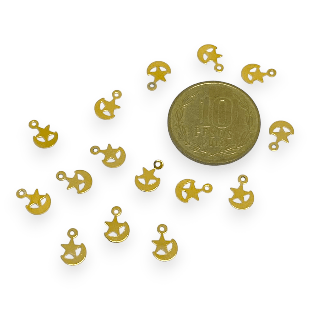 Dije colgante luna estrella Gold-filled / unidad2