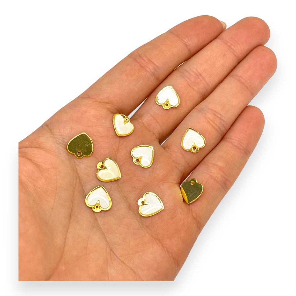 Dije corazón cruz beso piña esmaltado Gold-filled / unidad8