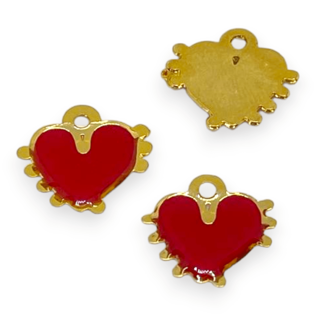 Dije corazón cruz beso piña esmaltado Gold-filled / unidad9