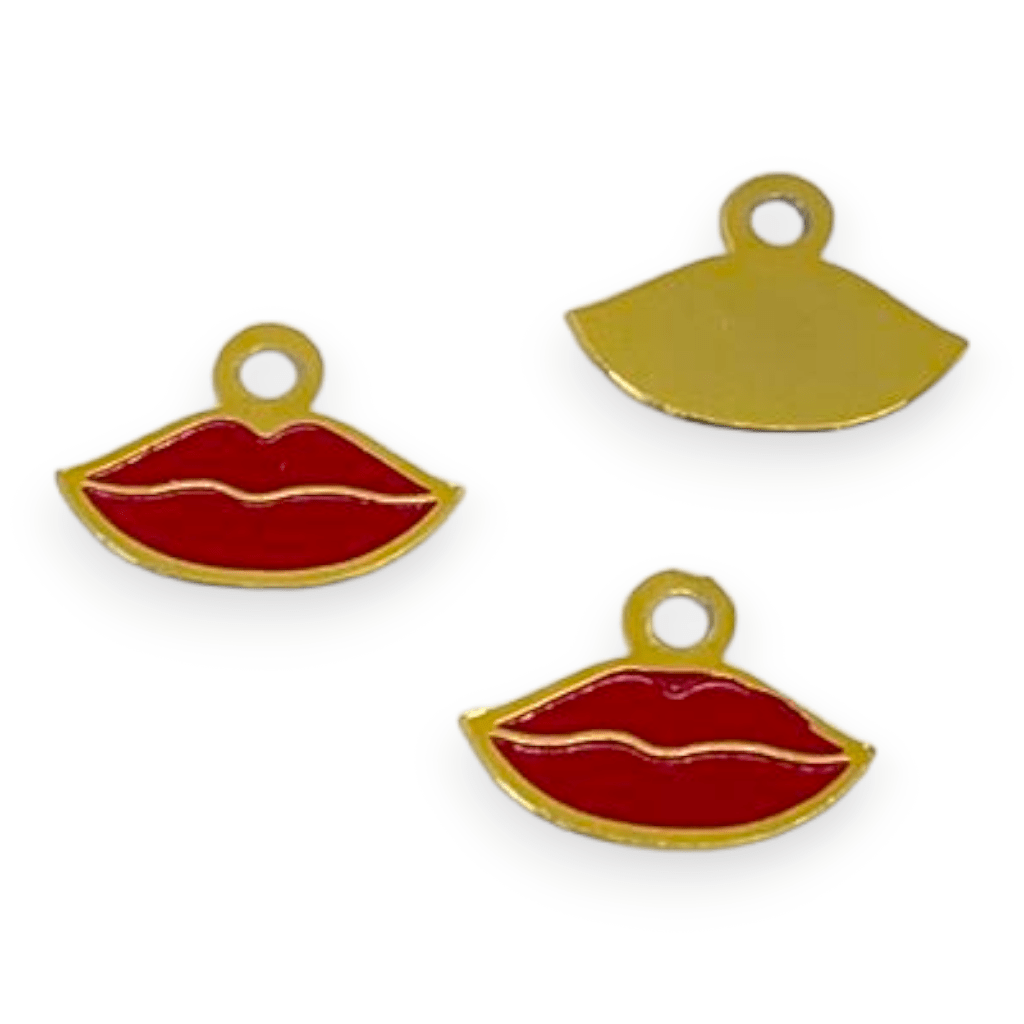 Dije corazón cruz beso piña esmaltado Gold-filled / unidad1