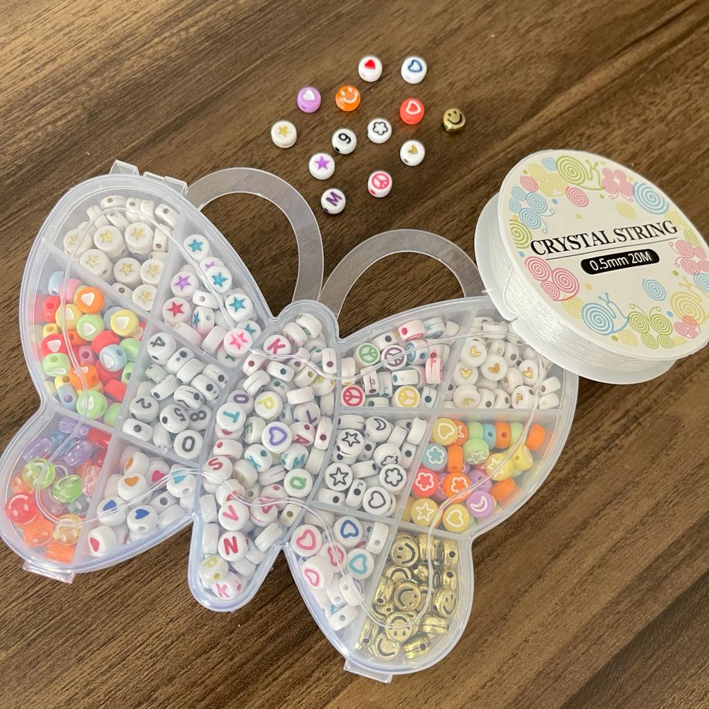 Kit mariposa de abalorios surtido para niñas con nylon3