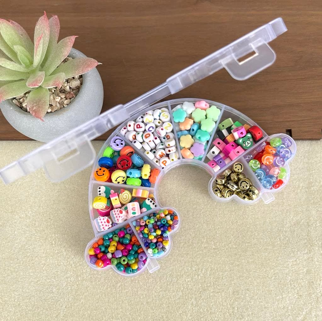 Kit arco iris infantil de cuentas pasadoras surtidas3