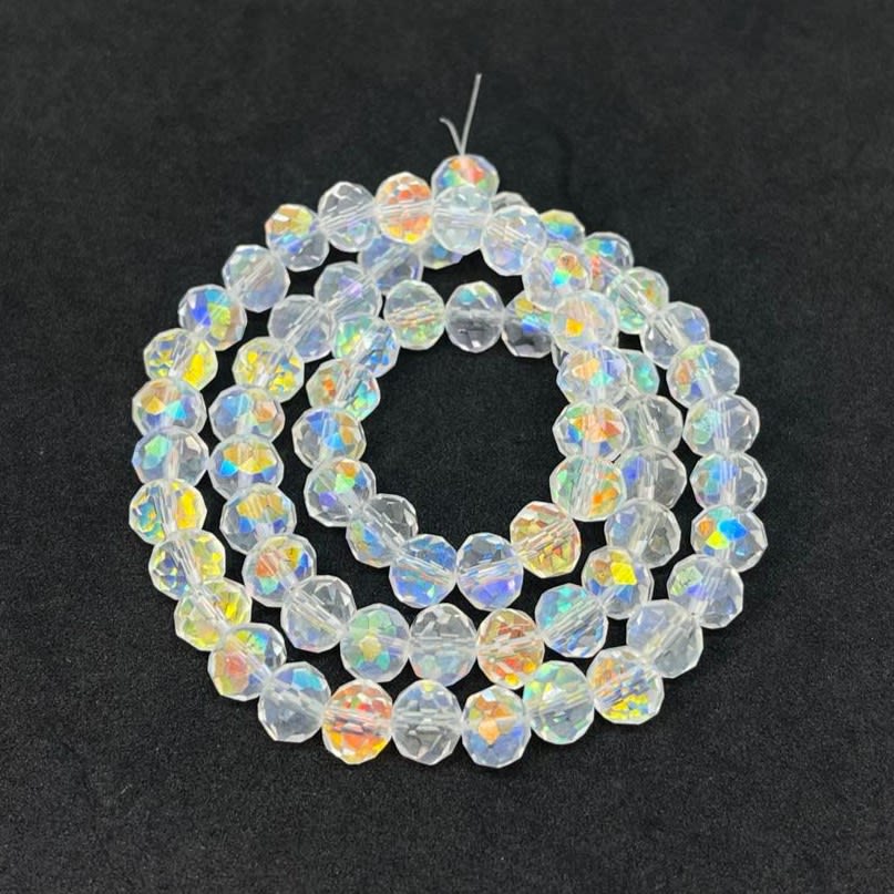 Sarta cristales 8 mm murano facetado unicolor / tira4