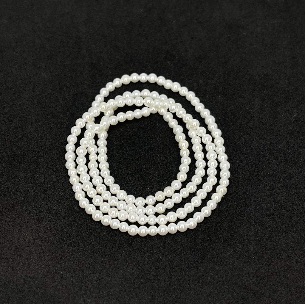 Sarta abalorios cuentas perla shell checa / tira1