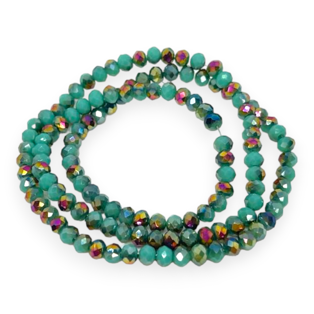 Sarta cristales 3 mm murano facetado metalizado / tira6