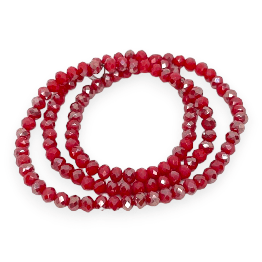 Sarta cristales 3 mm murano facetado metalizado / tira7