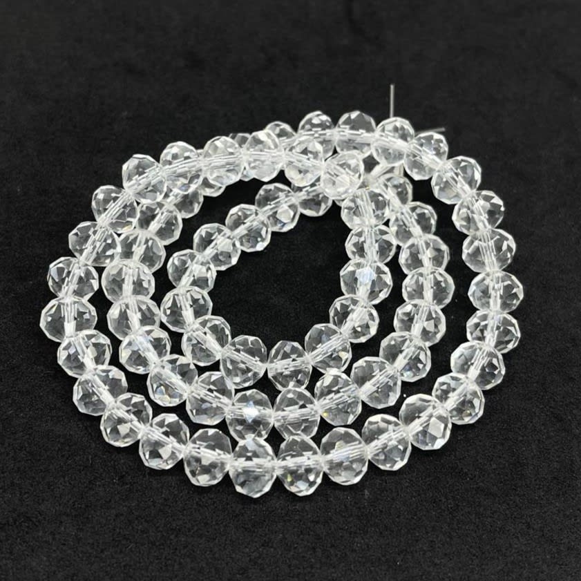 Sarta cristales 8 mm murano facetado unicolor / tira3