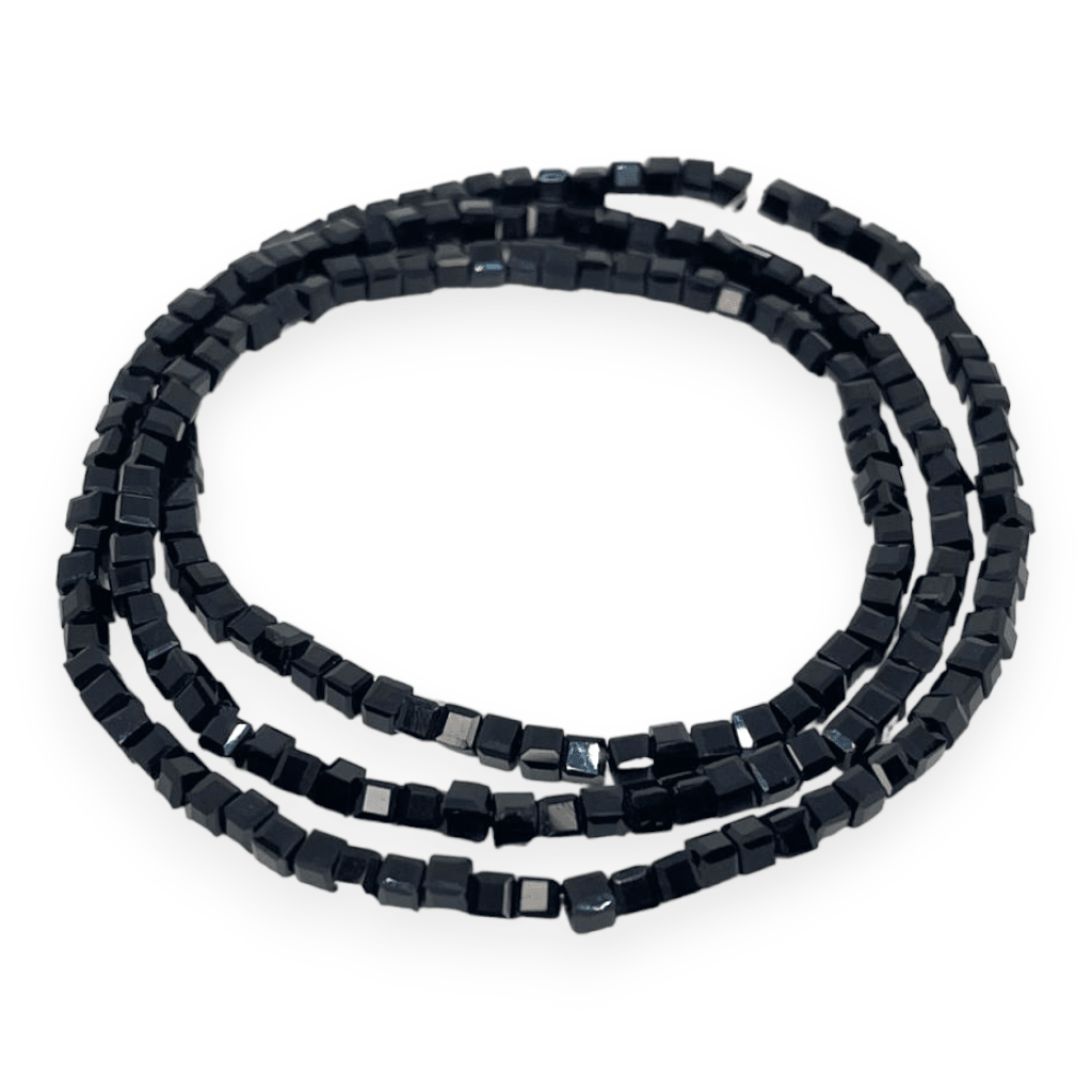 Sarta cuentas cristales murano cubo unicolor 2 mm / tira2