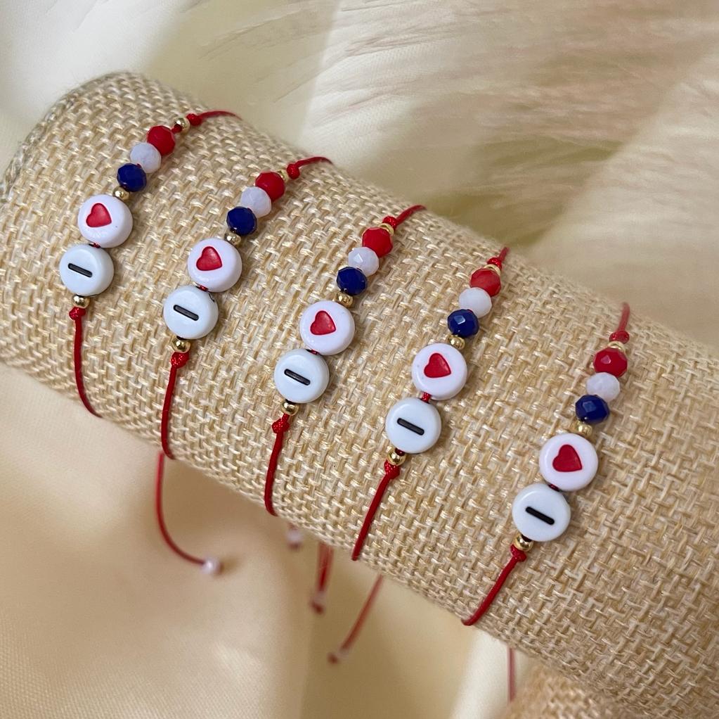 Pulsera hilito rojo dieciochero tricolor chile ajustable / unidad1