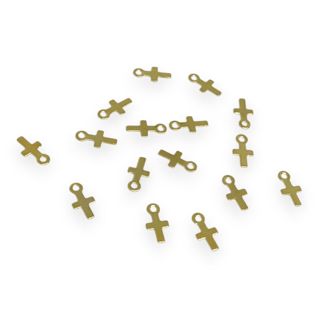 Mini dije cruz 8 mm gold-filled / unidad1