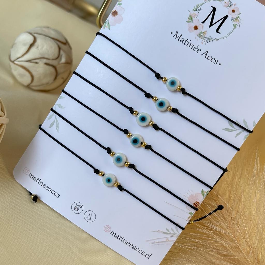 Pulsera hilito rojo protección ojo turco ajustable al mayor / pack3