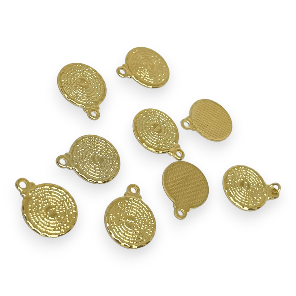 Dije colgante padre nuestro oración religioso 11 mm baño de oro / unidad2