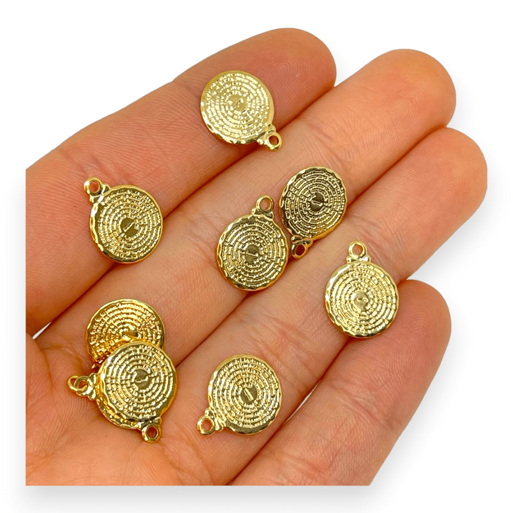 Dije colgante padre nuestro oración religioso 11 mm baño de oro / unidad3