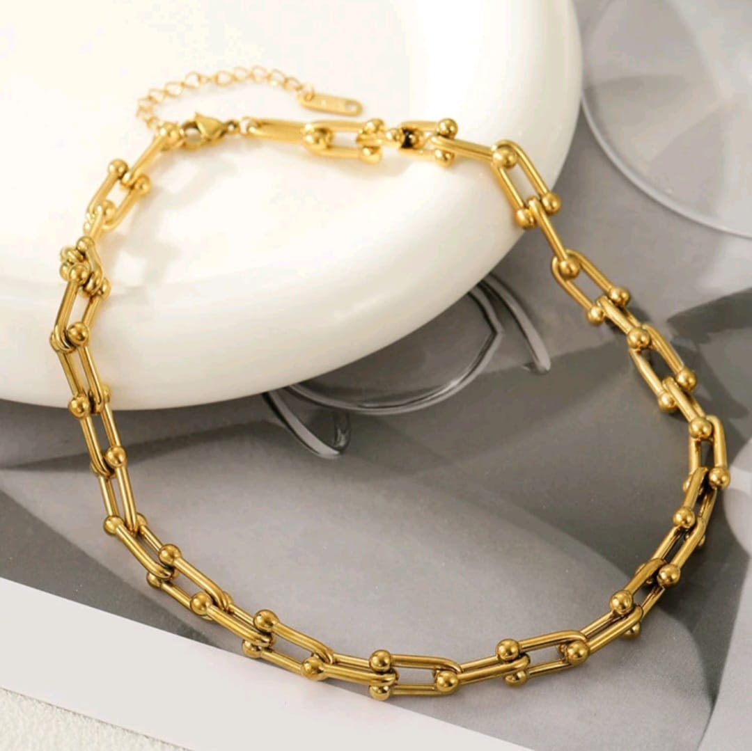 Collar acero con cadena eslabones grandes minimalista / unidad1