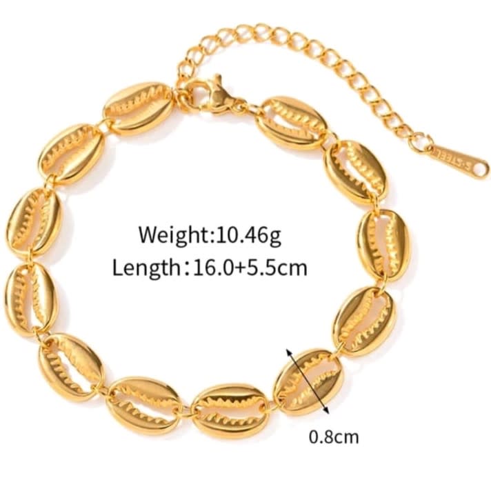 Pulsera con conchas de mar caracol verano acero / unidad3
