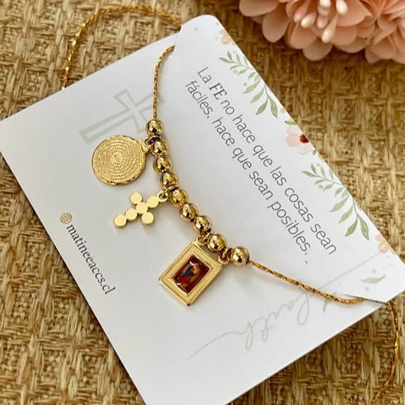 Collar cadena virgen del Chiquinquirá Chinita escapulario / unidad1