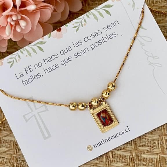 Collar cadena virgen del Chiquinquirá Chinita simple escapulario / unidad1