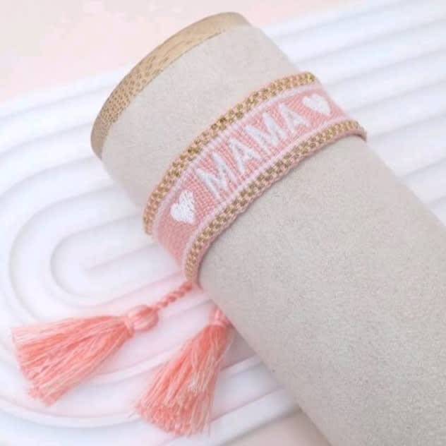 Pulsera ajustable de tela género con palabra bordada / unidad5