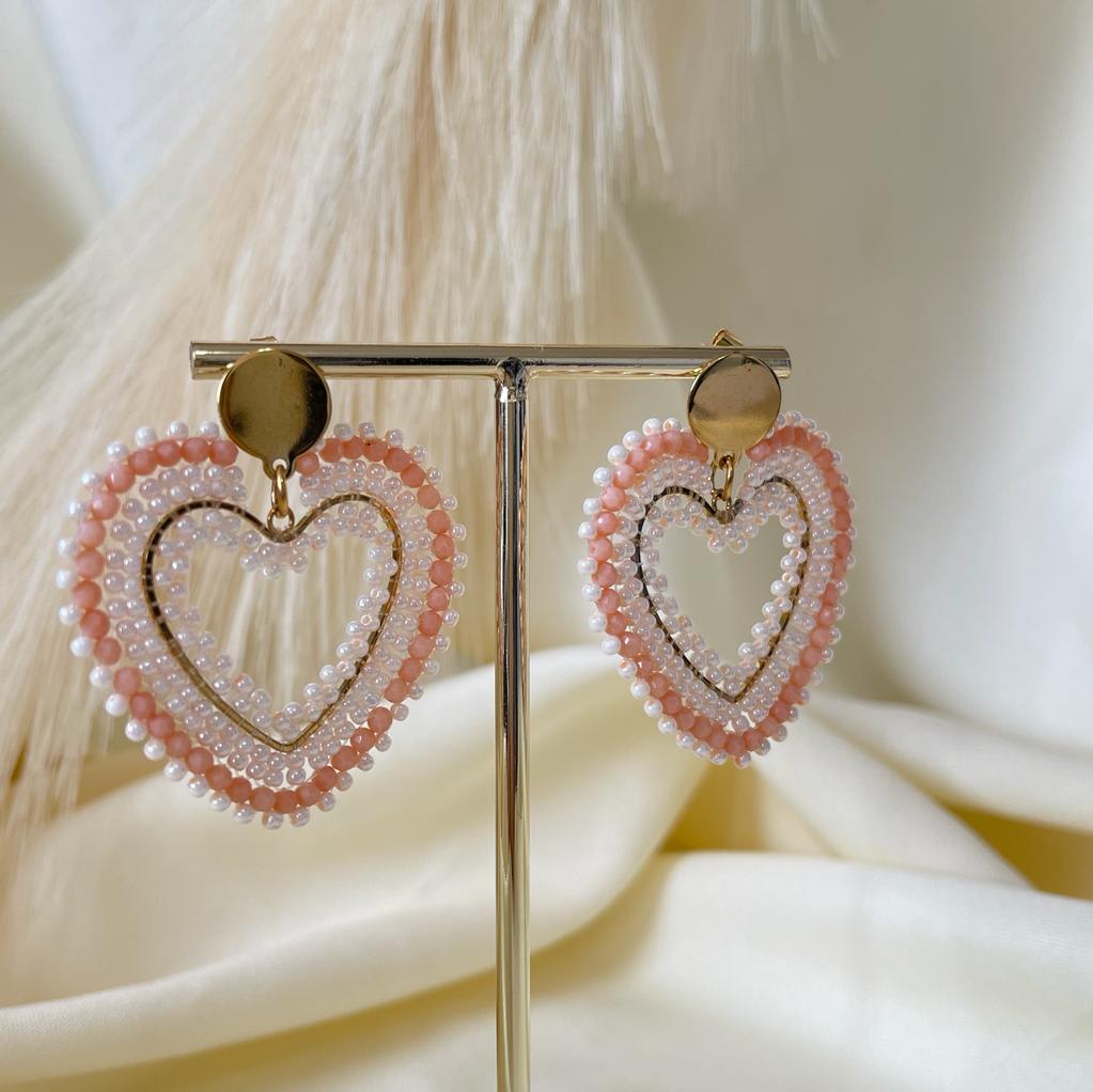 Aros aretes tejidos con mostacilla miyuki y base de acero / par3