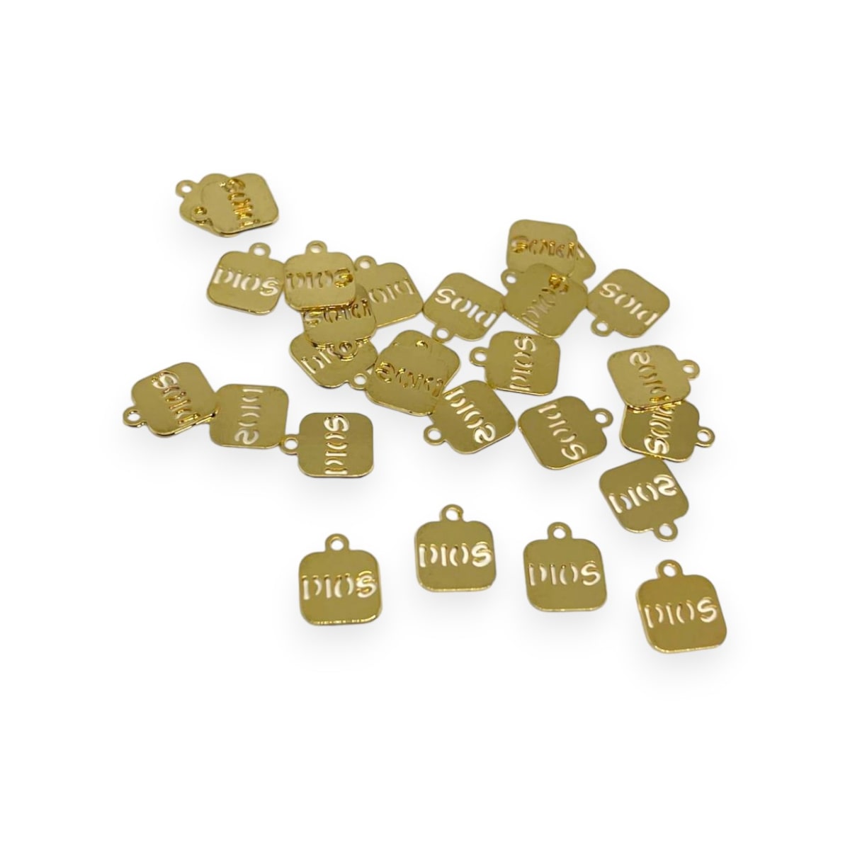 Mini dije medalla Dios 8 mm gold-filled / unidad1