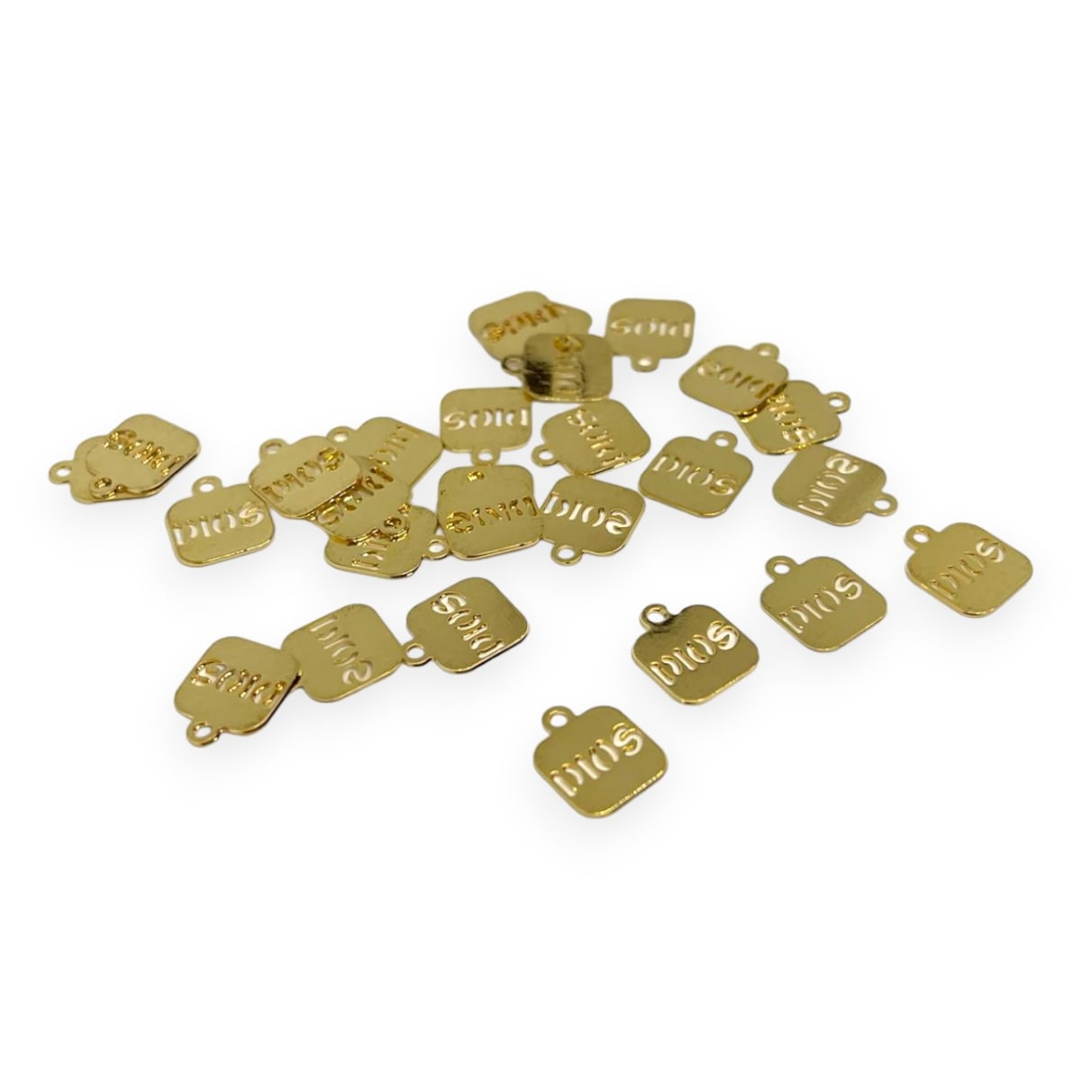 Mini dije medalla Dios 8 mm gold-filled / unidad2