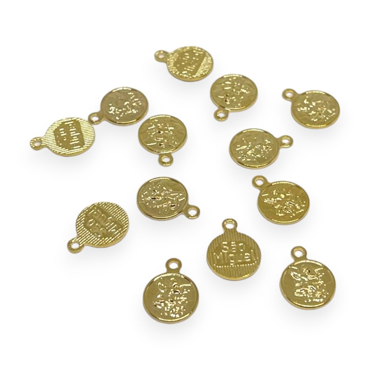 Mini dije medalla San Miguel Arcangel 9 mm gold-filled / unidad1