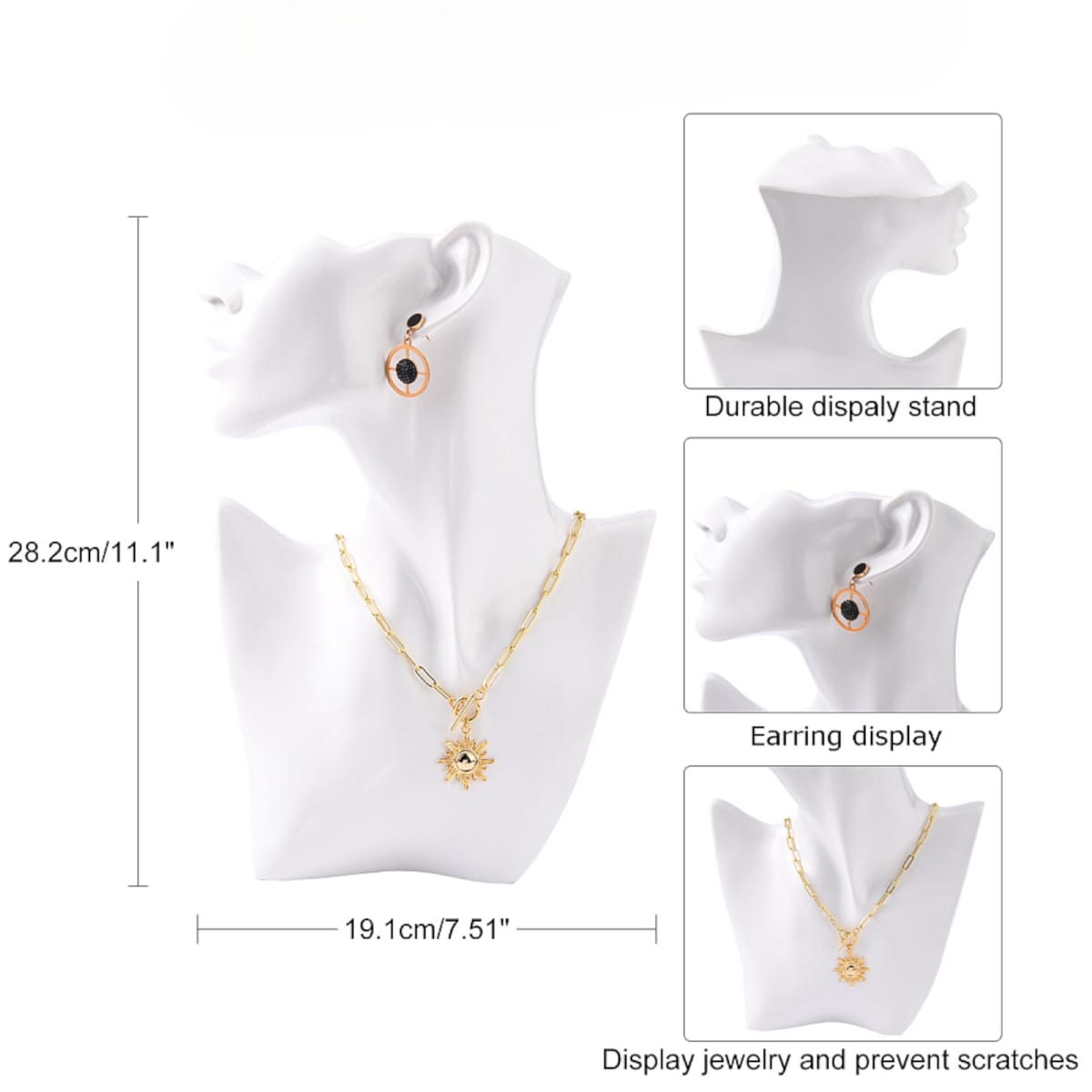 Exhibidor mostrario cuello busto de resina de alta gama / unidad3