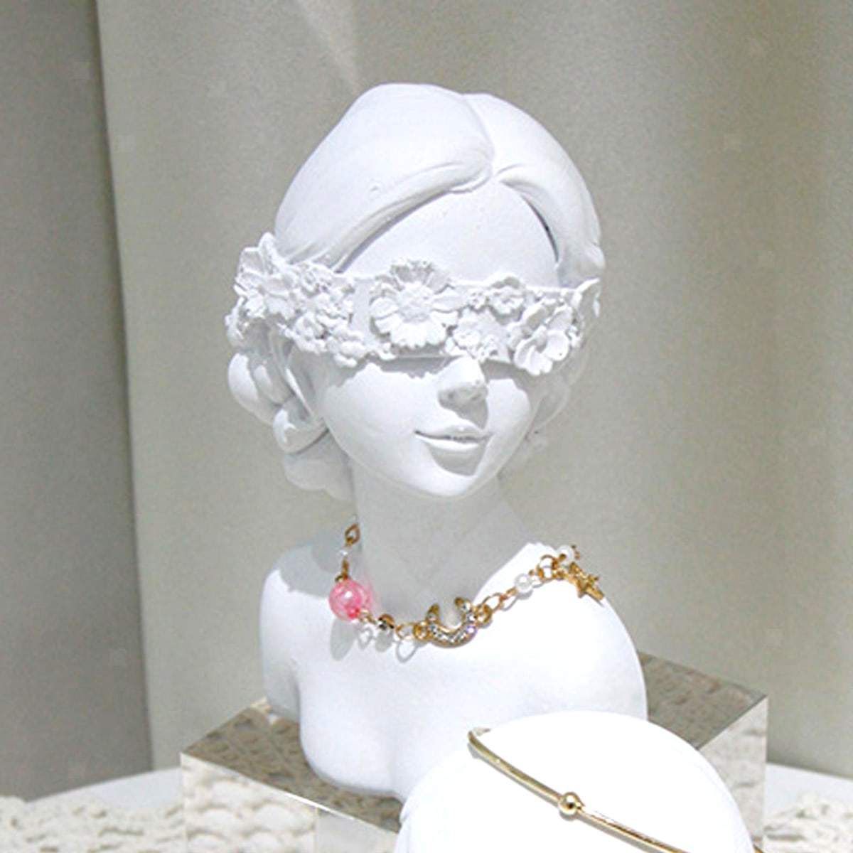 Exhibidor mostrario cuello busto de mujer de resina / unidad2