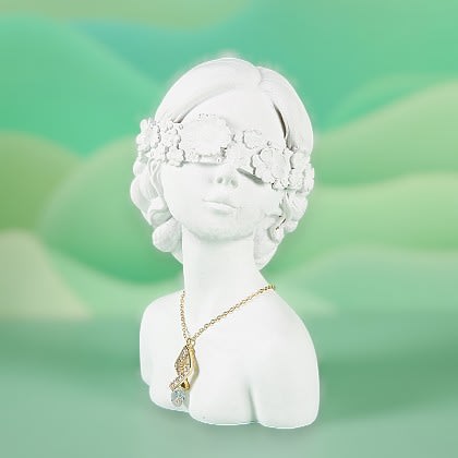 Exhibidor mostrario cuello busto de mujer de resina / unidad1