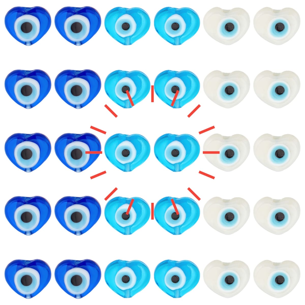 Pasador corazón murano ojo turco / unidad6