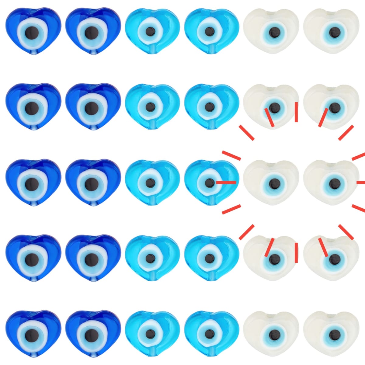 Pasador corazón murano ojo turco / unidad5