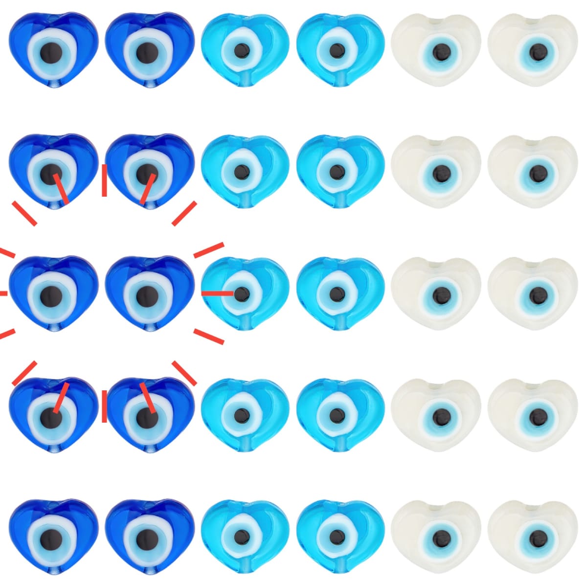 Pasador corazón murano ojo turco / unidad4