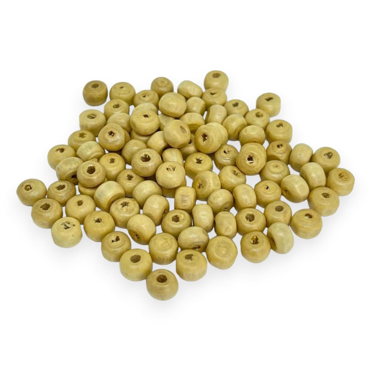 Cuentas de madera pintada natural / 50 grs3