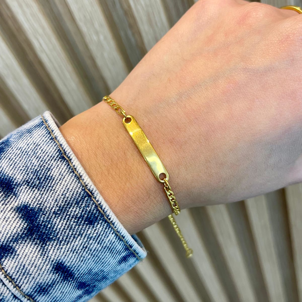 Pulsera tipo esclava con placa acero / unidad2