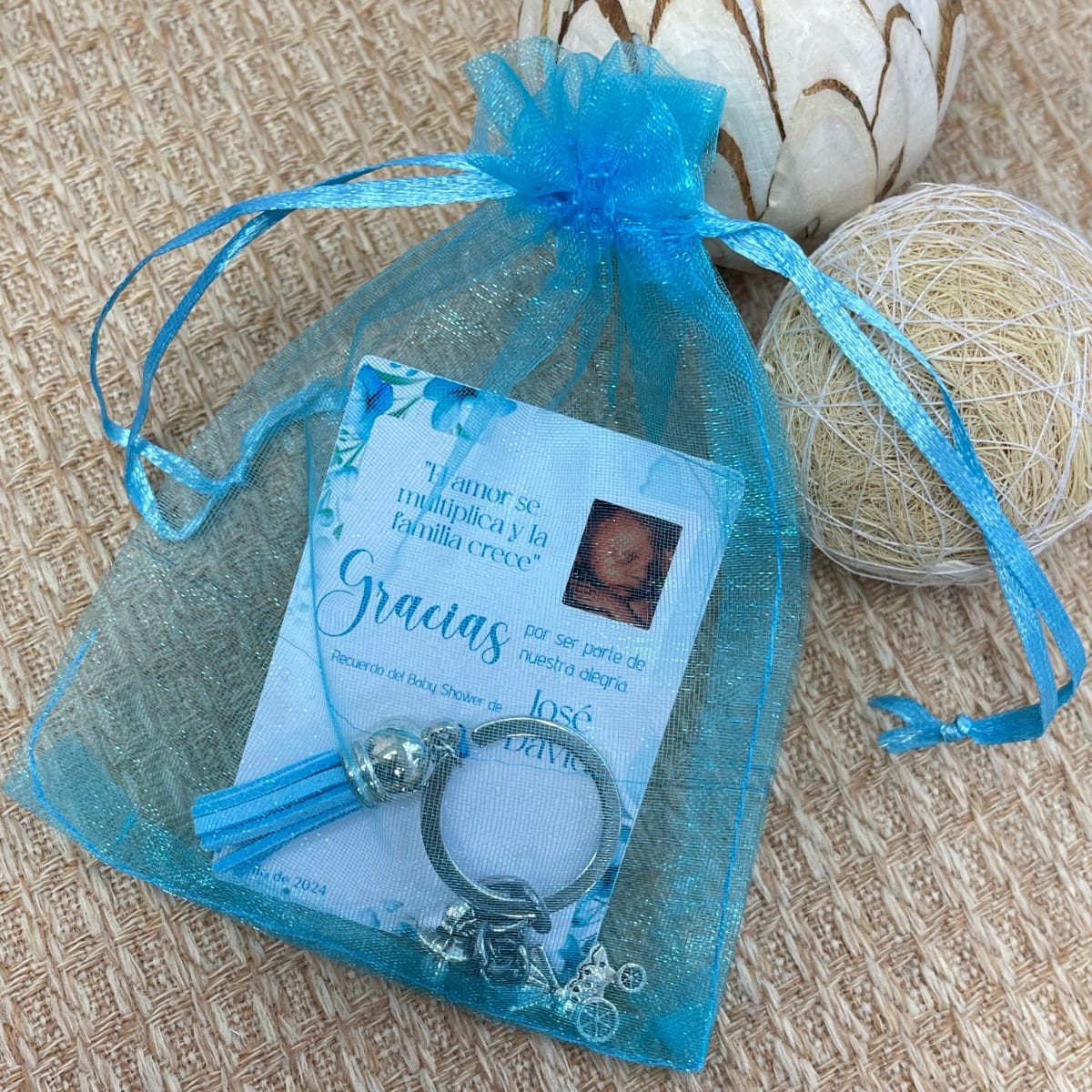 Souvenir llavero recuerdo baby shower bebé niño niña / docena3