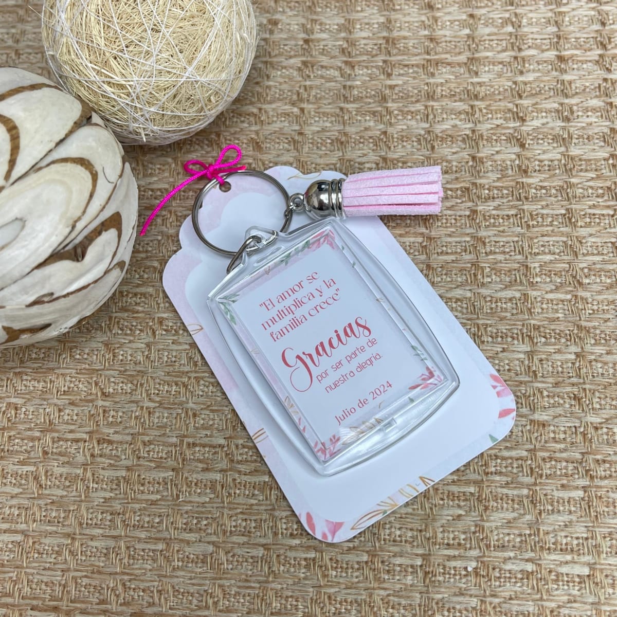 Souvenir llavero con foto baby shower bebé niño niña / docena5