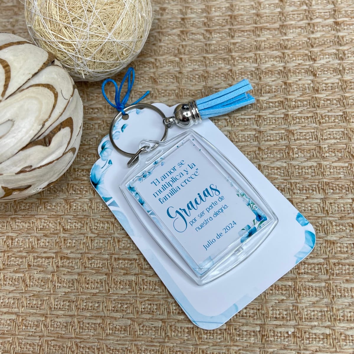 Souvenir llavero con foto baby shower bebé niño niña / docena3