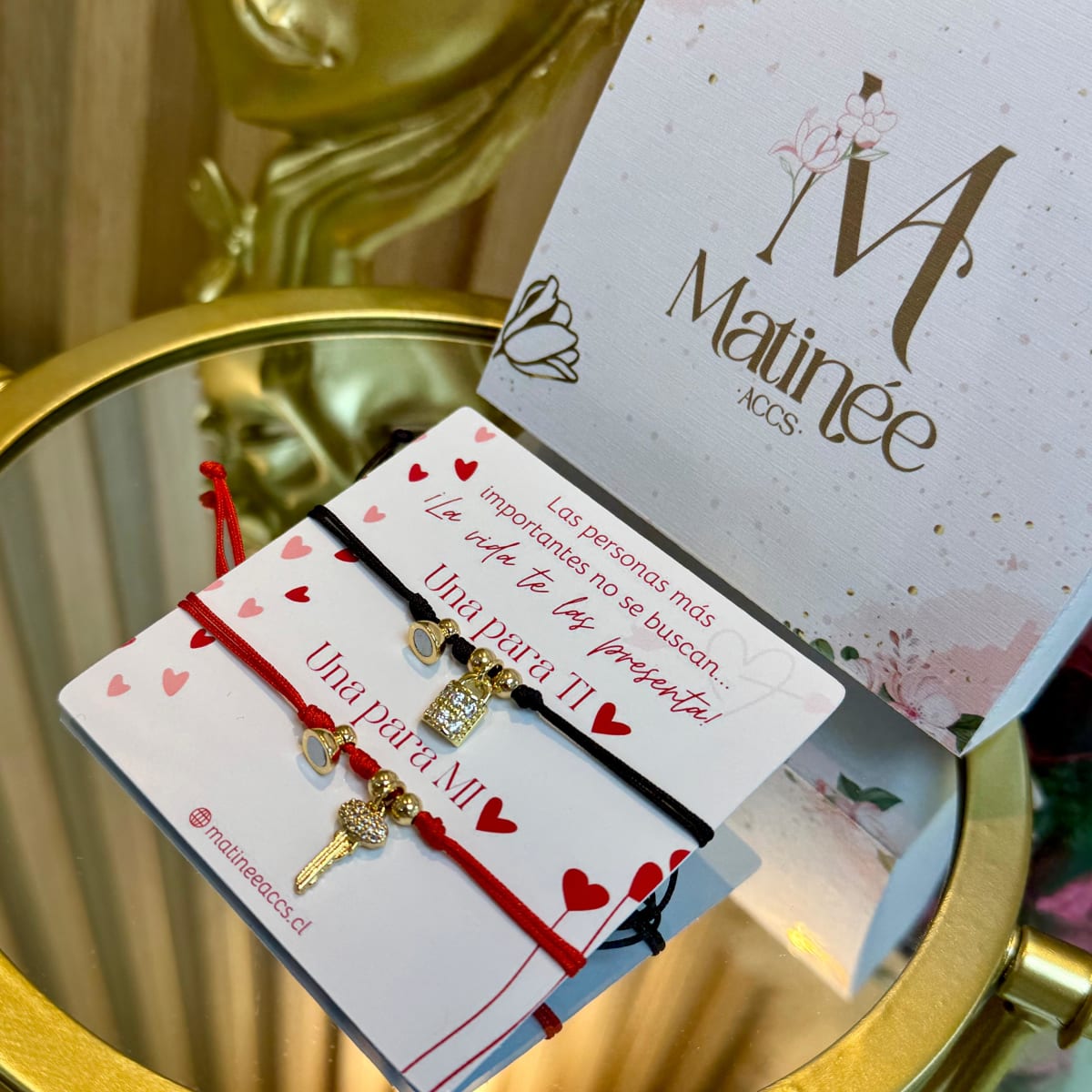 Pulsera parejas llave candado San Valentin con imán / set2