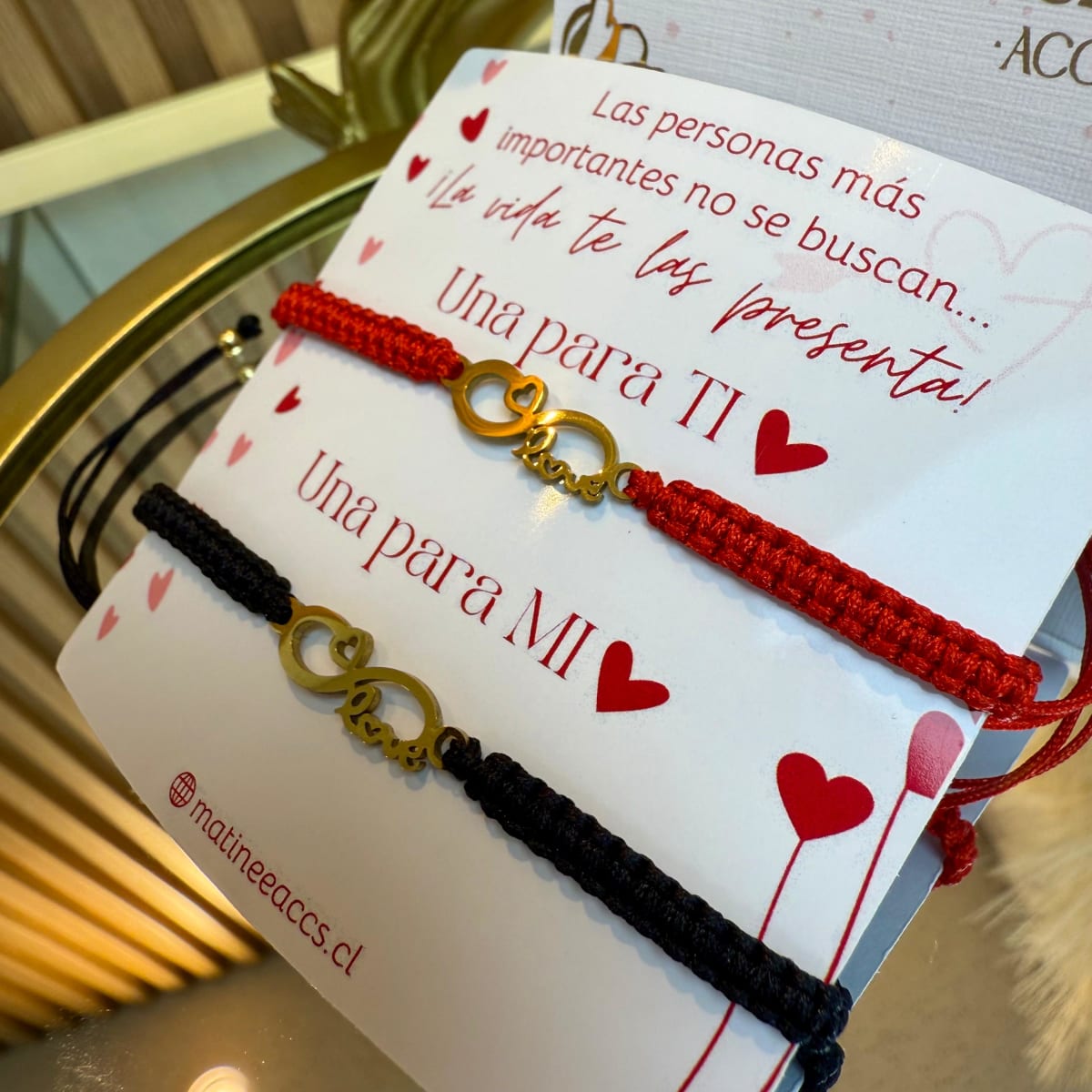 Pulsera parejas amor infinito San Valentin acero / set2