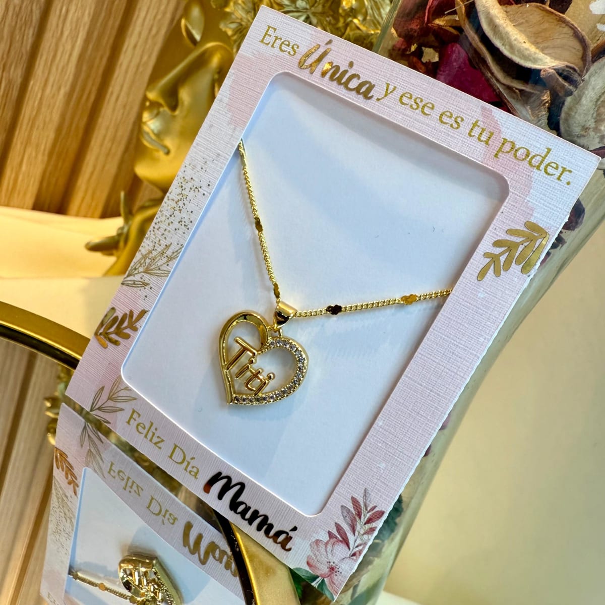 Collar día de las madres baño de oro mamá abuela tía / unidad3