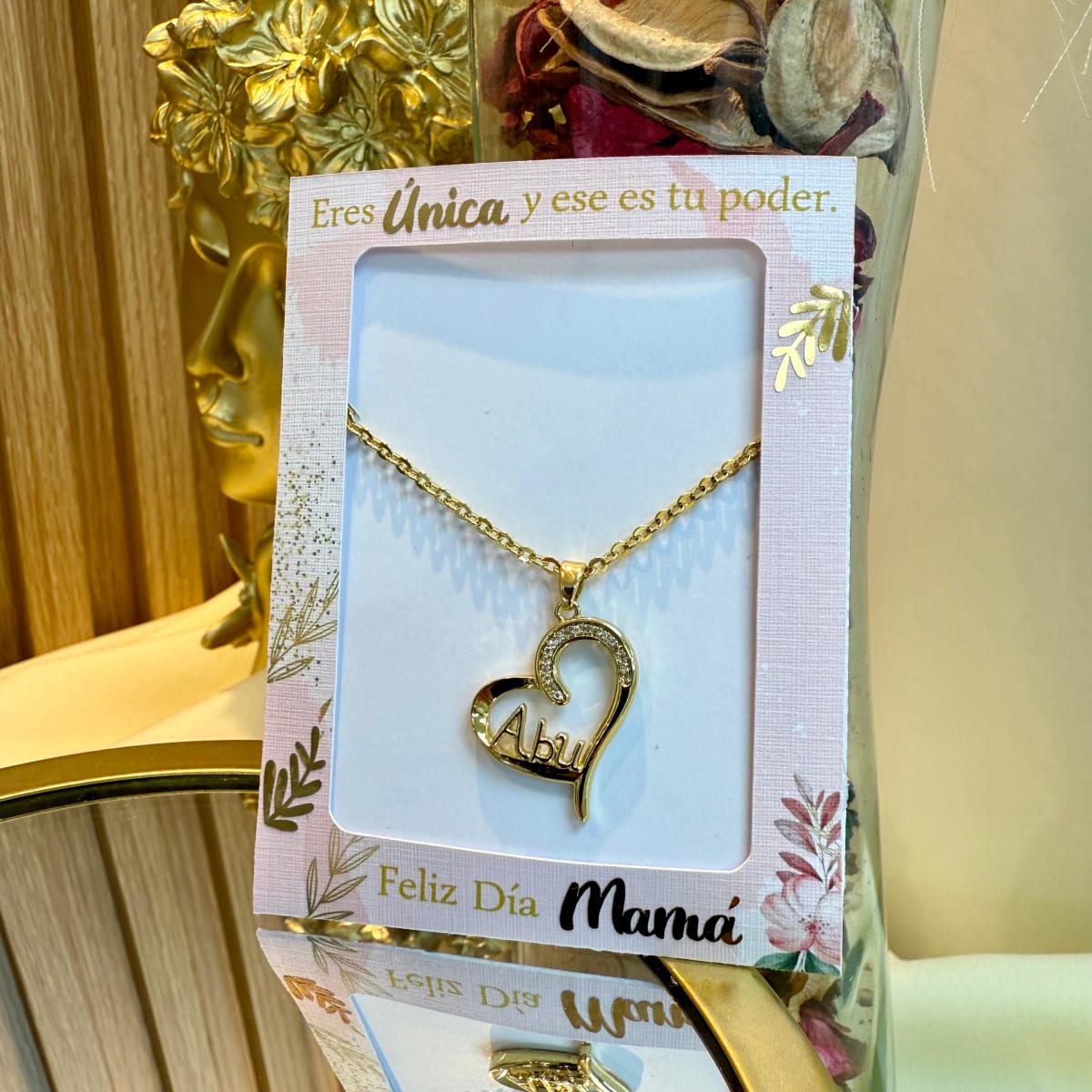 Collar día de las madres baño de oro mamá abuela tía / unidad1