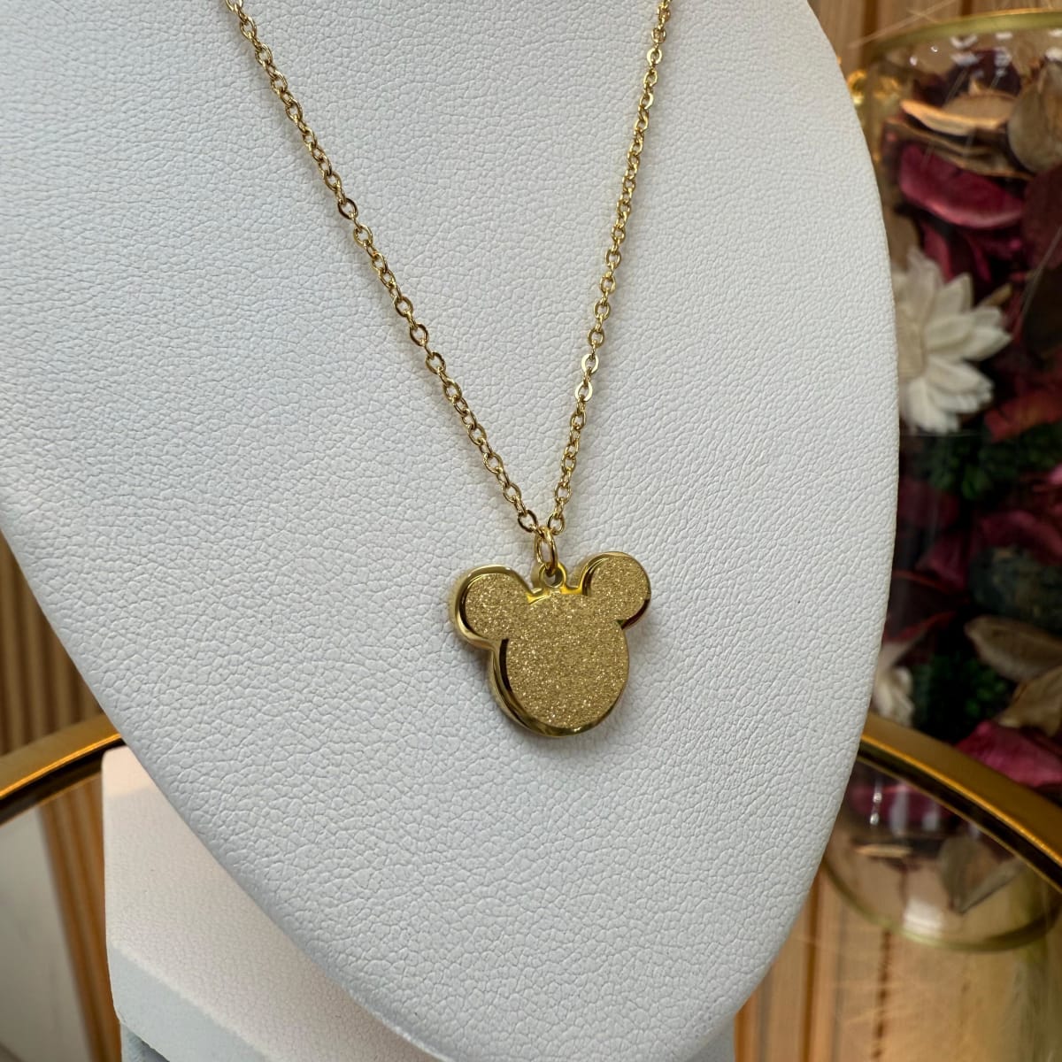 Collar con colgante Mickey acero / unidad2