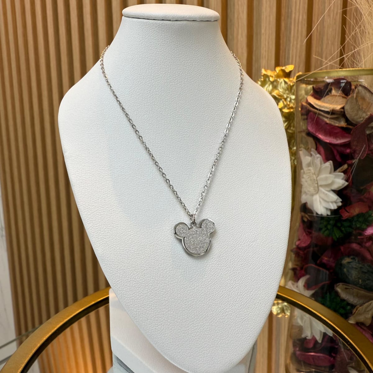 Collar con colgante Mickey acero / unidad5