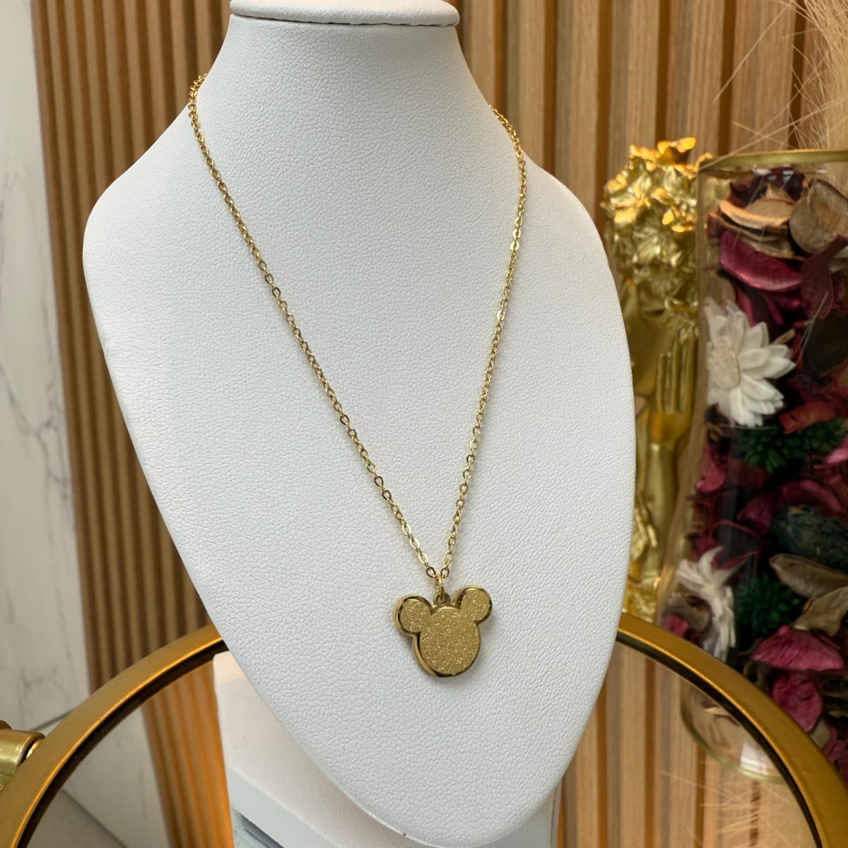 Collar con colgante Mickey acero / unidad4