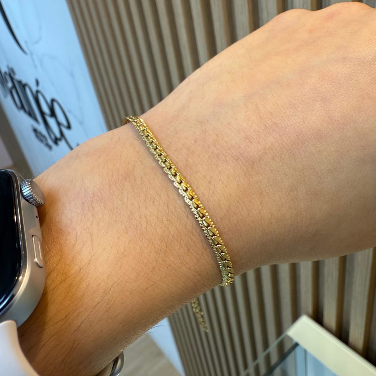 Pulsera tejido plano trenzado acero / unidad2