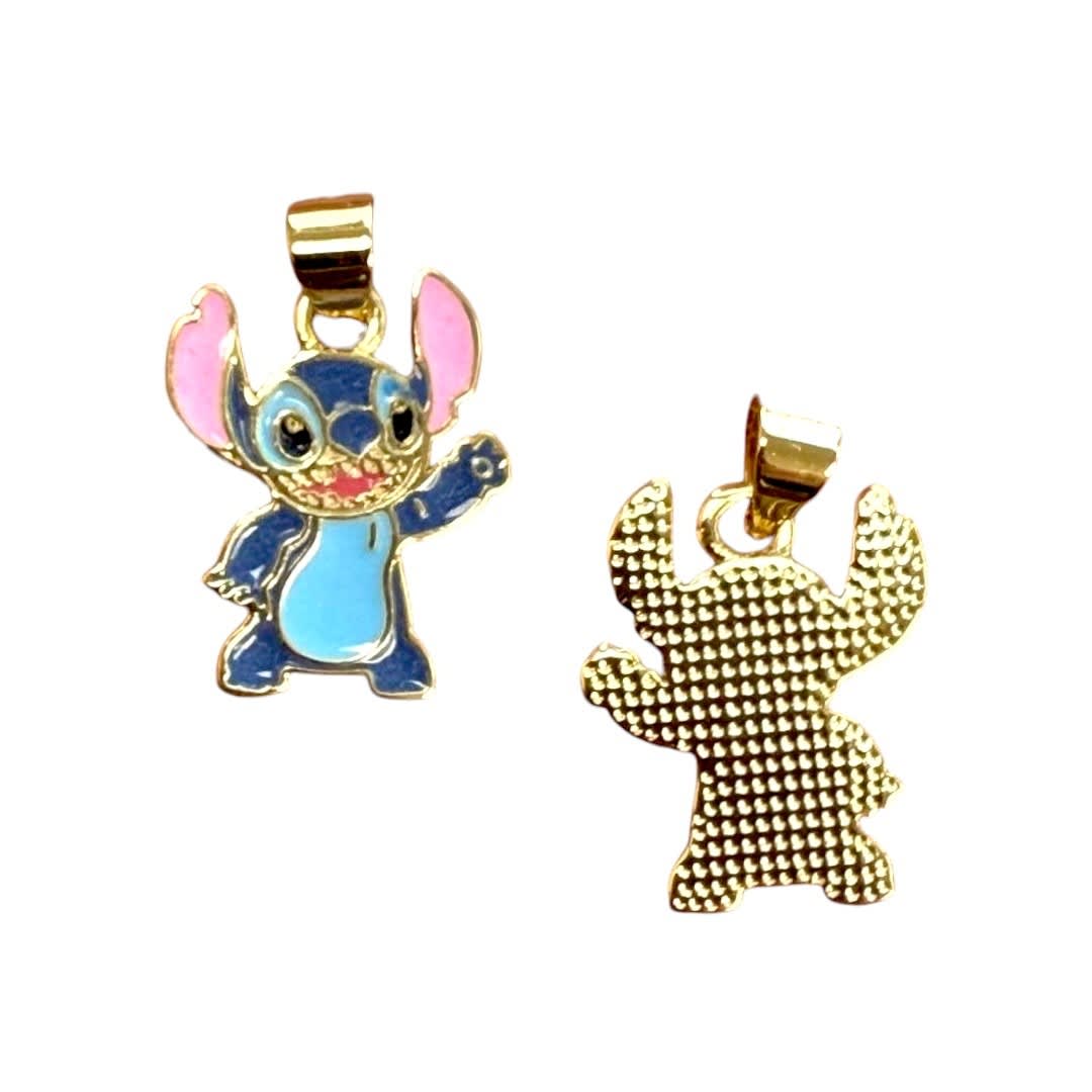 Dije colgante Stitch 15x18mm saludando / unidad2