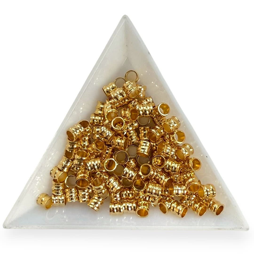 Separador tubular tubo grueso 3 mm baño de oro 18k / gramo3